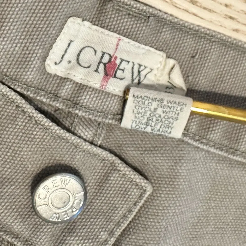 JCrew Oarsman Utility Wide Leg Pants Mens 33x34 Cotton Five Pocket Stone Taupe